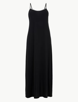 m&s black slip dress