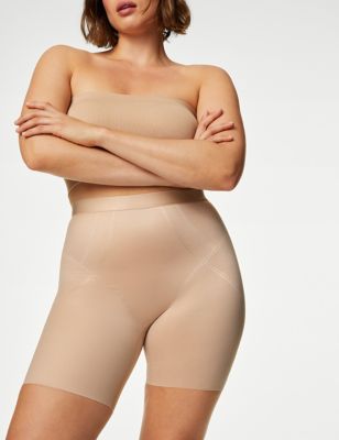 M&S Women's Magicwear Tummy Control & Thigh Slimmer - 10 - Rose Quartz, Rose Quartz,Black