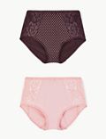 2 Pack Lace Full Control Shaping Knickers