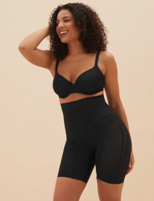 

Womens M&S Collection Faja de cintura y muslos Magicwear™ de sujeción fuerte de diseño geométrico - Black, Black