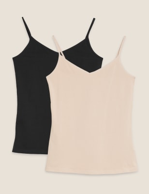 

Womens M&S Collection 2pk Cotton Rich Strappy Vests - Opaline Mix, Opaline Mix