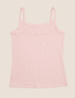

Womens 2er-Pack Unterhemd mit Spitzenbesatz und hohem Baumwollanteil - Soft Pink, Soft Pink