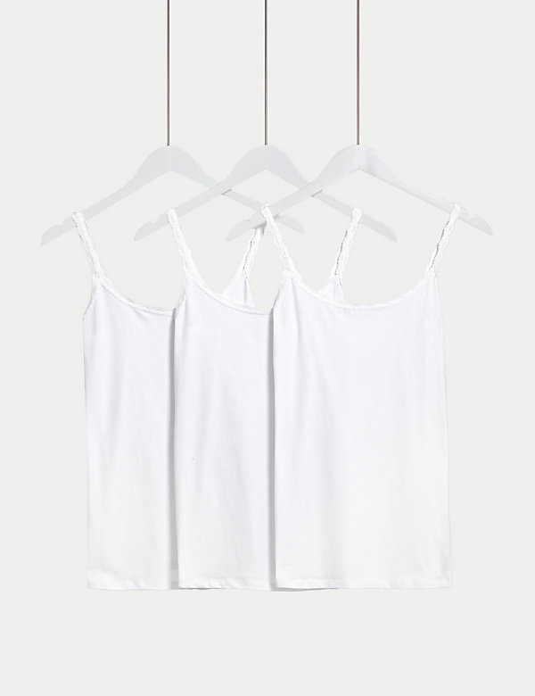 Pack de 3 camisetas de algodón con adorno de encaje - ES