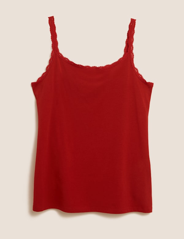 Red Ladies Vest Camisoles Womens Long Crop Tops M S Ie