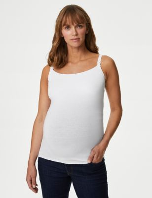 Buy Maria Angel Ladies Plain Camisole Cotton Vest Top Lace Trim Neck Design  Cami Tank Strappy (1000) Online at desertcartSeychelles