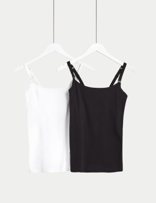 2pk Cotton Rich Secret Support Nursing Vests - MV