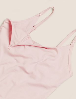 

Womens M&S Collection Cotton Rich Secret Support™ Nursing Vest - Soft Pink, Soft Pink
