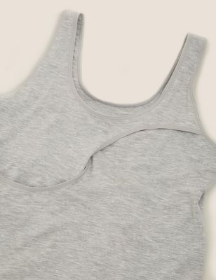 M&S Collection Flexifit™ Sleep Bra Vest - 8F - Grey Marl, Grey Marl