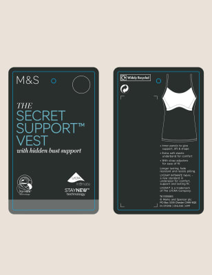 

Womens M&S Collection Spitzenunterhemd mit Secret Support™ - Black, Black