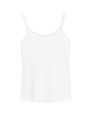 

Womens M&S Collection Lace Trim Vest with Secret Support™ - White, White