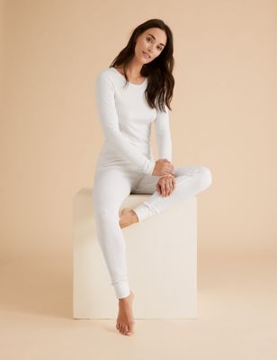 M&S Womens Thermal Leggings - 20 - White, White, Compare