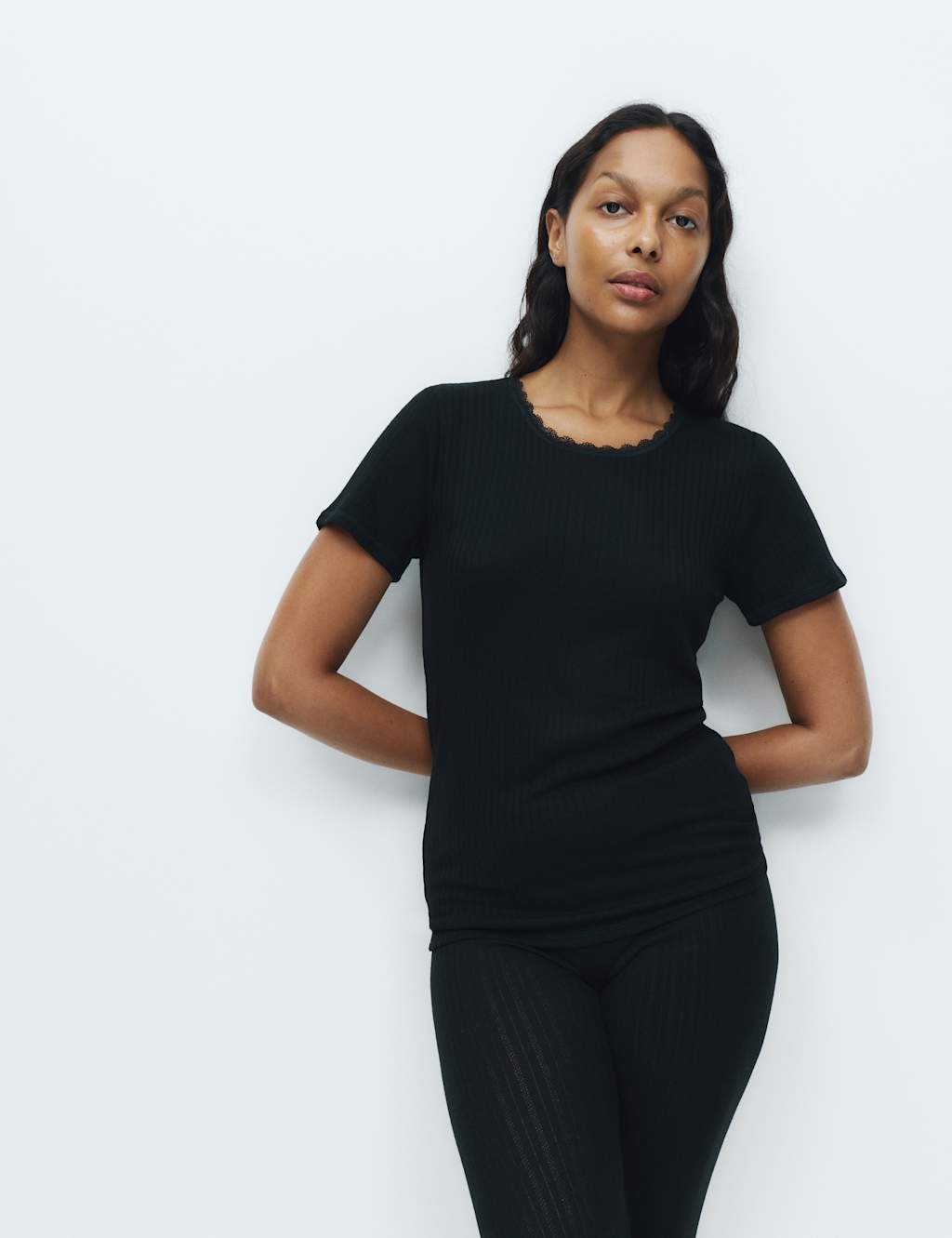 Women's Black Thermal Tops M&S