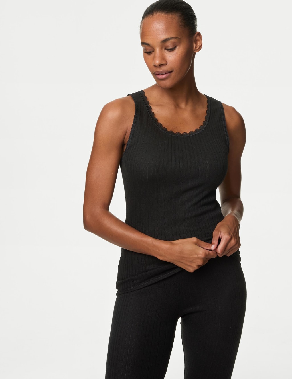 2pk Thermal Pointelle Vests image 3