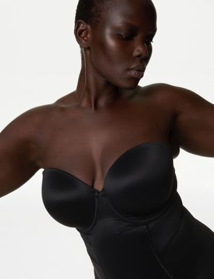Body By M&S Womens Body Define Firm Control Bodysuit A-E - 32B - Black, Black,Rose Quartz