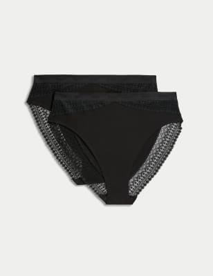 

Womens M&S Collection 2pk Light Control Shaping Knickers - Black, Black