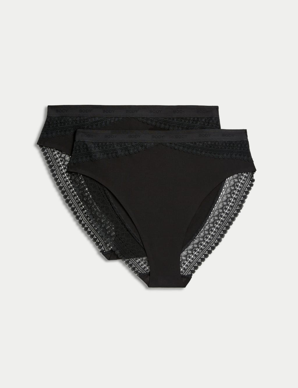 2pk Light Control Cotton Rich High Leg Knickers image 1