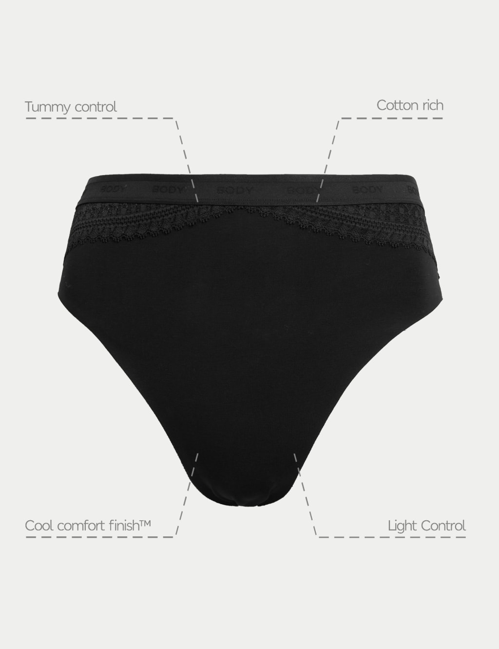 2pk Light Control Cotton Rich High Leg Knickers image 6