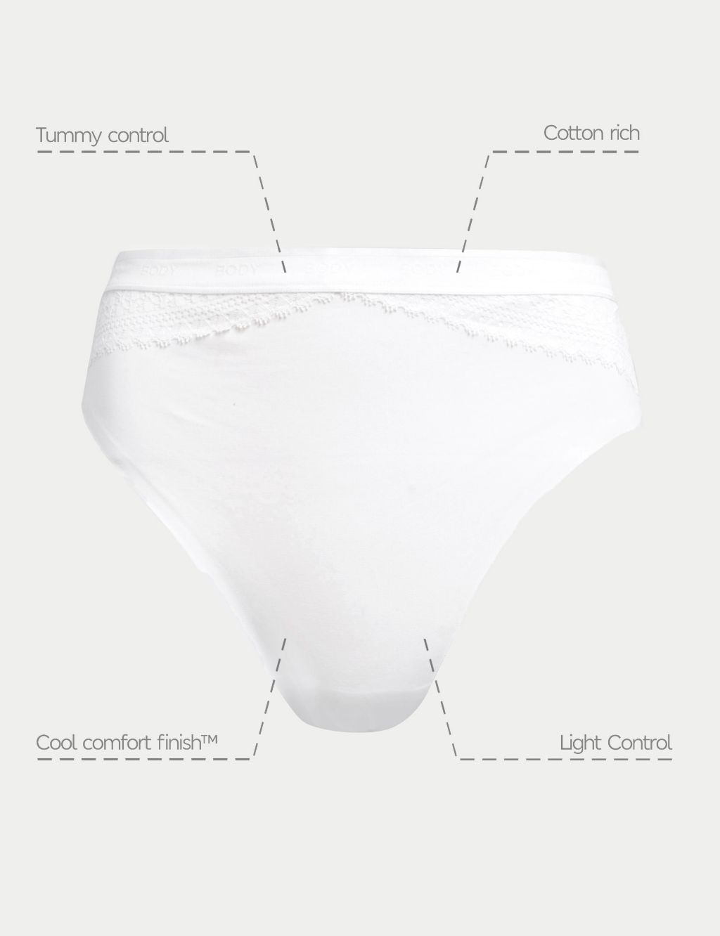 2pk Light Control Cotton Rich High Leg Knickers image 4