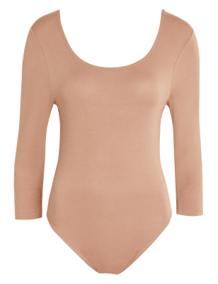 

Womens M&S Collection Modal Rich Bodysuit - Rich Amber, Rich Amber