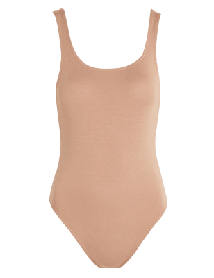 

Womens M&S Collection Modal Rich Strappy Bodysuit - Rich Amber, Rich Amber