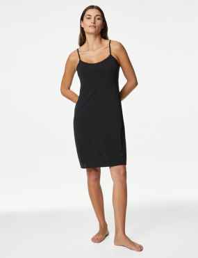 Coreal Full Slip For Women Under Dress Adjustable Spaghetti Strap Knee  Length Slips Undergarment Nightwear at  Women's Clothing store