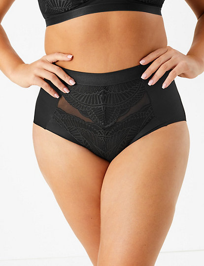 Medium Control Lace High Waisted Shaping Knickers