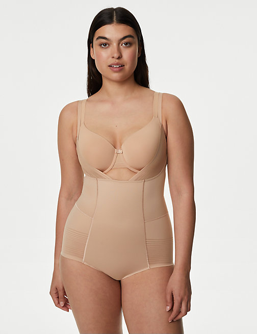 Marks And Spencer Womens Body Body Define Firm Control Wear Your Own Bra Bodysuit - Rose Quartz