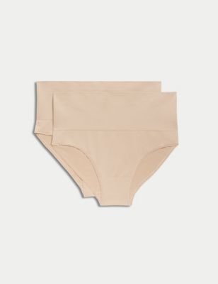 Marks And Spencer Womens M&S Collection 2pk Light Control Seamless High Leg Knickers - Rose Quartz