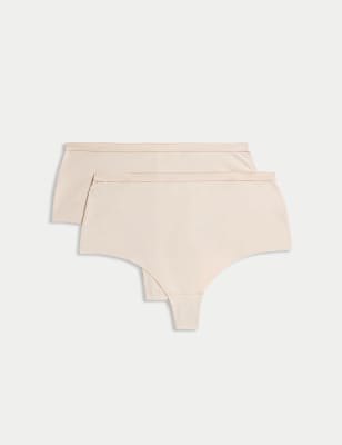 Marks And Spencer Womens M&S Collection 2pk Light Control No-VPL Thong - Opaline, Opaline