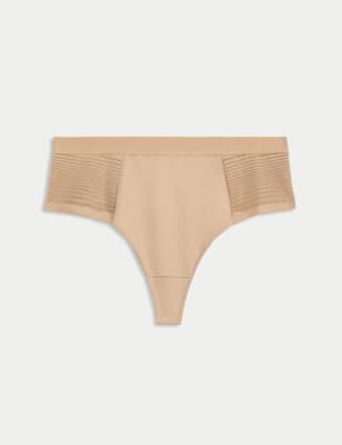 

M&S Collection Tanga sin marcas con transparencias de sujeción fuerte de rayasWomens - Rose Quartz, Rose Quartz
