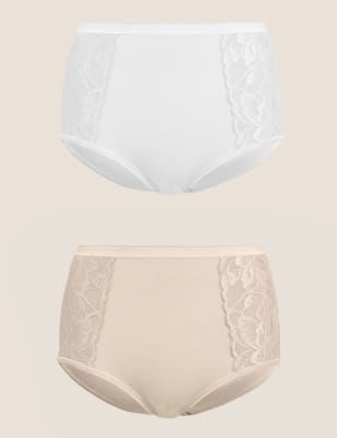 

Womens M&S Collection 2pk Firm Control Wild Blooms Full Briefs - Opaline Mix, Opaline Mix