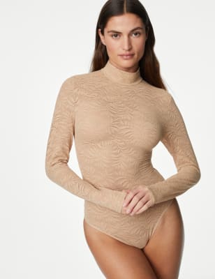 

Womens M&S Collection Light Control Flexifit™ Lace High Neck Body - Rose Quartz, Rose Quartz