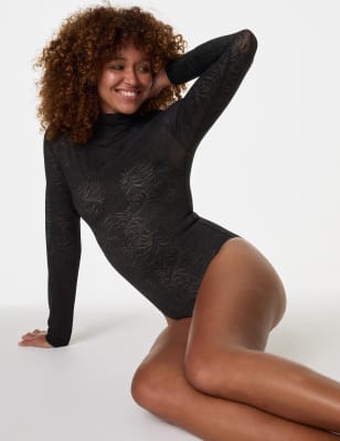 Leaf Mesh Bodysuit - Spencer's