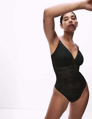 Light Control Flexifit™ Lace High Neck Body, M&S Collection