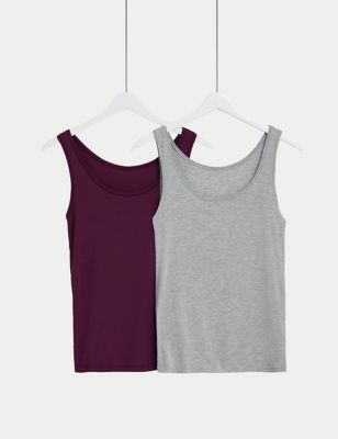 

Womens Body by M&S 2pk Flexifit™ Modal Rich Vests - Blackcurrant, Blackcurrant