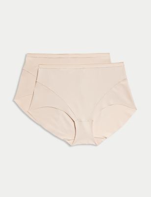 Marks And Spencer Womens M&S Collection 2pk Light Control No VPL Shaping Knickers - Opaline, Opaline