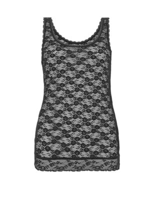 Lace Built Up Shoulder Vest | M&S Collection | M&S