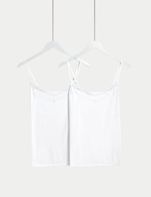 Marks And Spencer Womens M&S Collection 2pk Cool Comfort vest - White, White