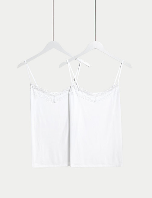 Marks And Spencer Womens M&S Collection 2pk Cool Comfort vest - White, White