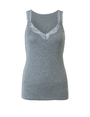

Autograph Camiseta de tirantes con encaje con cashmereWomens - Grey Marl, Grey Marl
