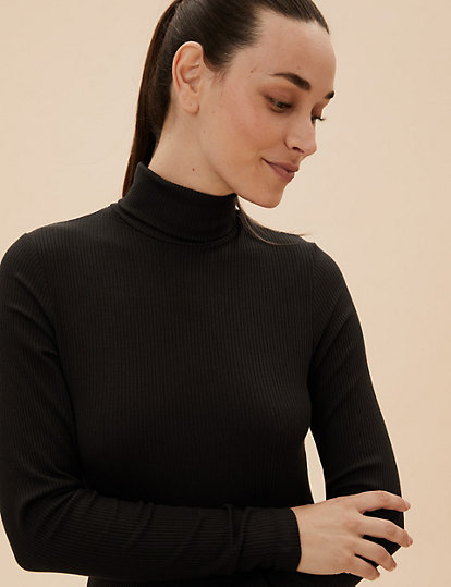 Heatgen™ Ribbed Polo Neck Thermal Top