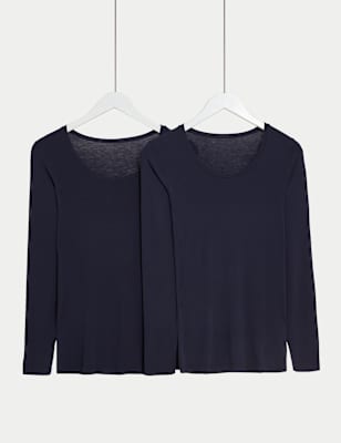 

Womens M&S Collection 2pk Heatgen™ Thermal Light Long Sleeve Tops - Navy, Navy