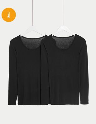 

Womens M&S Collection 2pk Heatgen™ Thermal Light Long Sleeve Tops - Black, Black