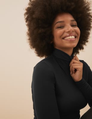 

Womens M&S Collection Heatgen™ Thermal Polo Neck Long Sleeve Top - Black, Black