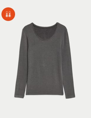 M&S Womens Heatgen™ Medium Thermal Long Sleeve Top - 8 - Charcoal, Charcoal, £16.00