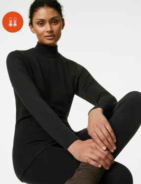 Buy Marks & Spencer Women Grey Melange Heatgen Plus Solid Brushed Fleece  Thermal Leggings - Thermal Bottoms for Women 19849730
