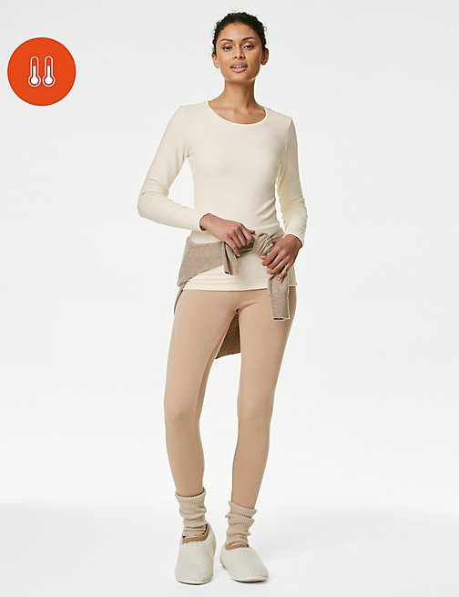 Marks And Spencer Womens M&S Collection Heatgen Plus Fleece Thermal Top - Light Cream