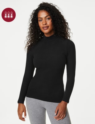 

Womens M&S Collection Thermo-Oberteil aus Fleece mit Rollkragen und Heatgen™ für maximale Wärme - Black, Black