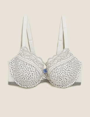 

Womens M&S Collection Lace Trim Underwired Full Cup Bra A-E - Medium Grey Mix, Medium Grey Mix