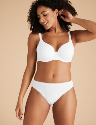 

M&S Collection Pack de 3 sujetadores de copa completa de algodón con aros para copa A-EWomens - White Mix, White Mix